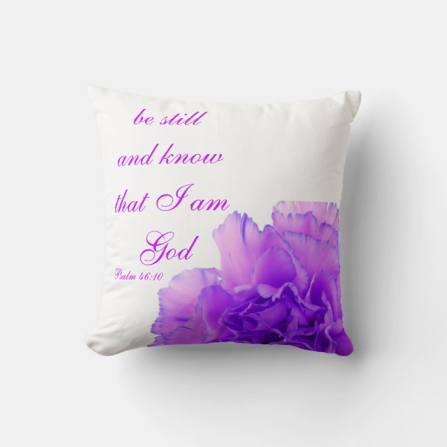 Christian Psalm Pillow, Psalm 46:10 Cushion (Front)