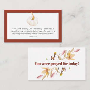 Christian Pumpkin Floral You Were Prayed For Business Card