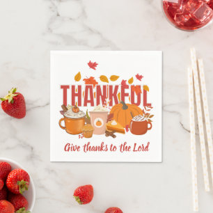 Christian Pumpkin THANKFUL Thanksgiving Napkin