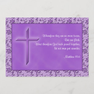 Christian Purple Passion Wedding Invitation 2