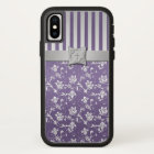 Christian Purple Silver Floral Stripes iPhone 6 ca