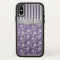 Christian Purple Silver Floral Stripes iPhone 6 ca