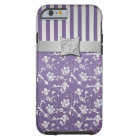 Christian Purple Silver Floral Stripes iPhone 6 ca