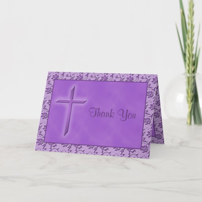 Christian Purple Thank You Card (Front)