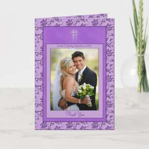 Christian Purple Thank You Card with Photo