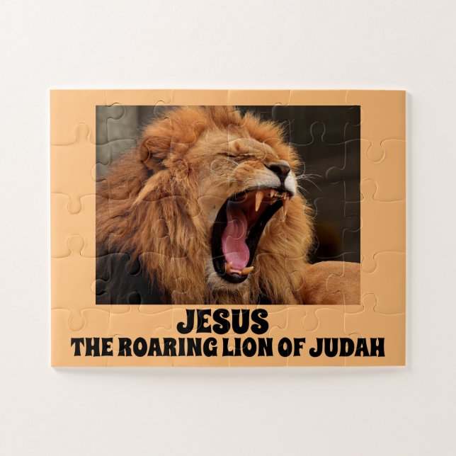CHRISTIAN PUZZLES, JESUS THE ROARING LION OF JUDAH JIGSAW PUZZLE (Horizontal)