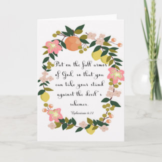 Christian Quote Art - Ephesians 6:11 Holiday Card