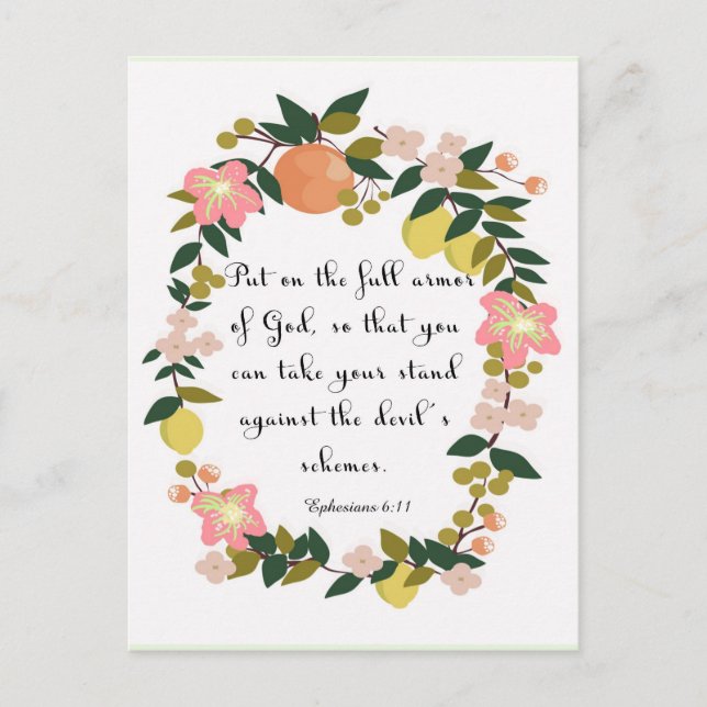 Christian Quote Art - Ephesians 6:11 Postcard (Front)