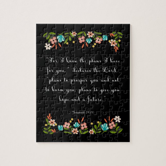 Christian Quote Art - Jeremiah 29:11 Jigsaw Puzzle (Vertical)