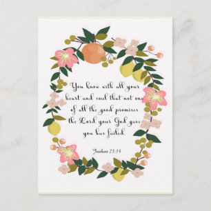 Christian Quote Art - Joshua 23:14 Postcard