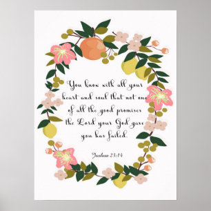 Christian Quote Art - Joshua 23:14 Poster
