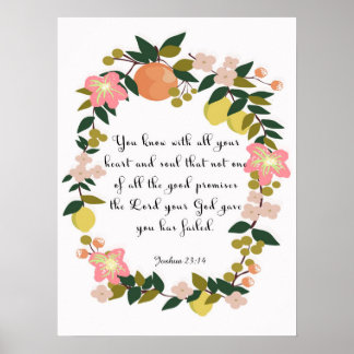 Christian Quote Art - Joshua 23:14 Poster