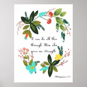 Christian Quote Art - Philippians 4:13 Poster