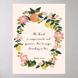 Christian Quote Art - Psalm 103:8 Poster