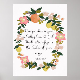 Christian Quote Art – Psalm 36:7 Poster