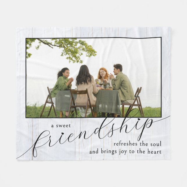 Christian Quote Friendship Fleece Blanket (Front (Horizontal))