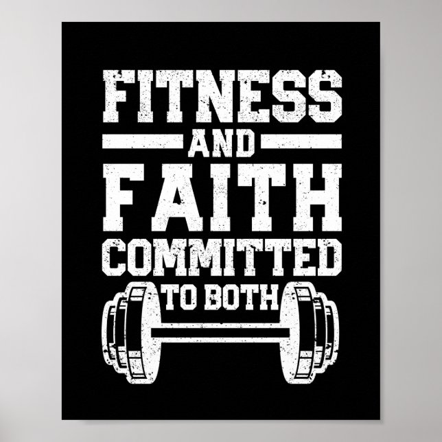 Christian Quote Workout Fitness & Faith Both Poster (Front)