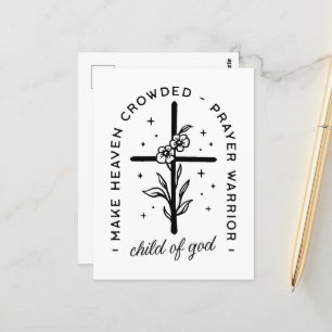 Christian quotes child of god prayer warrior postcard