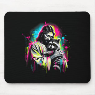 Christian Raccoon Lover Trash Holding God Faith Me Mouse Mat
