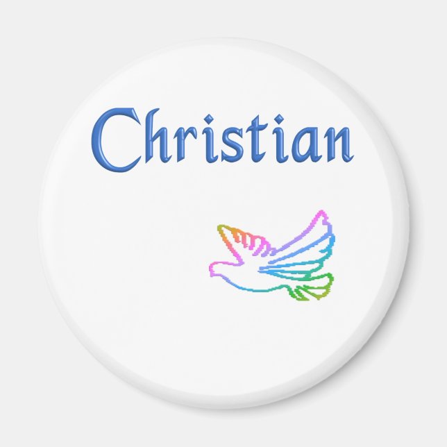 Christian Rainbow Dove Magnet (Front)