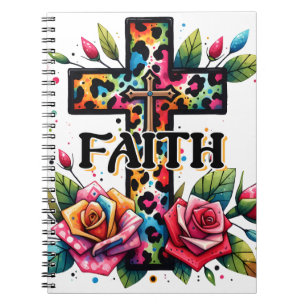 Christian Rainbow Faith Cross Notebook