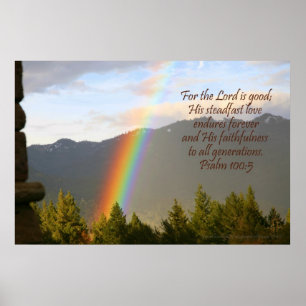 Christian Rainbow Poster, Psalm 100:5 Poster