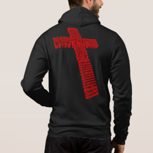 Christian Red Cross Collage Art Formed with Faith Hoodie