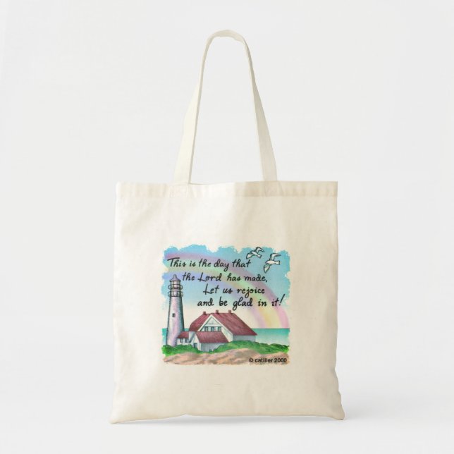 Christian Rejoice Lighthouse Tote Bag (Front)