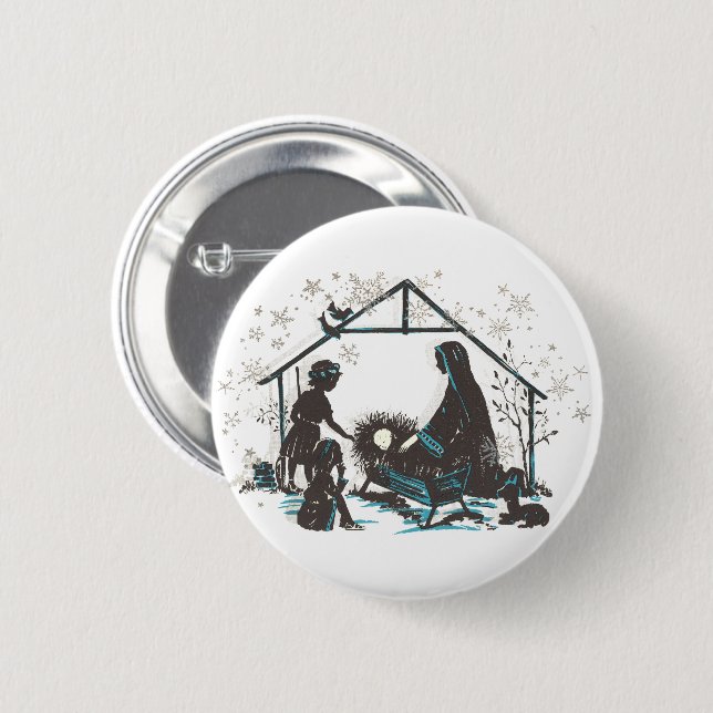 Christian Religious Baby Jesus Christmas Nativity 6 Cm Round Badge (Front & Back)