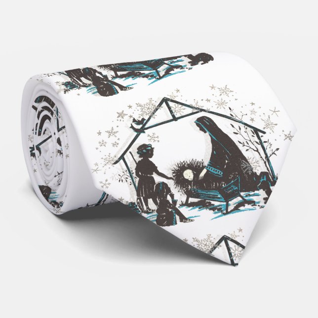 Christian Religious Baby Jesus Christmas Nativity Tie (Rolled)
