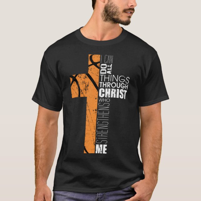 Christian Religious Basketball Philippians 413 Ver T-Shirt (Front)