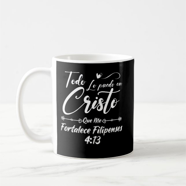 Christian Religious Bible Verse 4 13 Philippians Coffee Mug (Left)