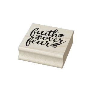Christian Religious Bible Verse Faith Over Fear Rubber Stamp