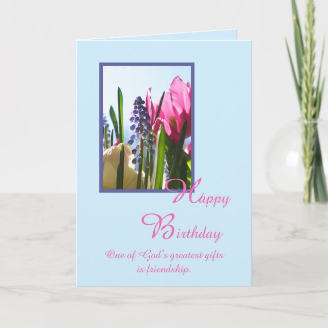 Christian Religious Birthday Card -- Spring Flower (Front)