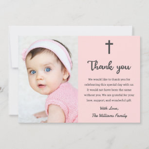 Christian Religious Christening Baptism Communion Thank You Card