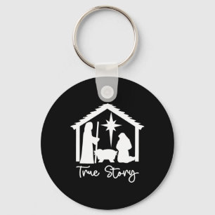 Christian Religious Christmas Nativity Scene True Key Ring