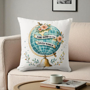 Christian Religious - For God So Loved the World Cushion