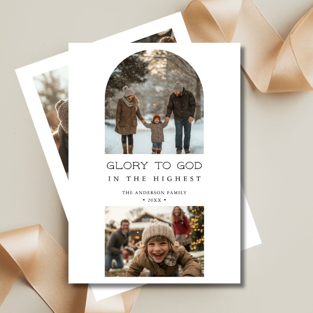 Christian Religious Glory To God Christmas Photo Holiday Card (Creator Uploaded)