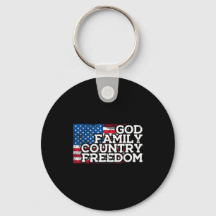 Christian Religious God Jesus Patriotic Men Women Key Ring