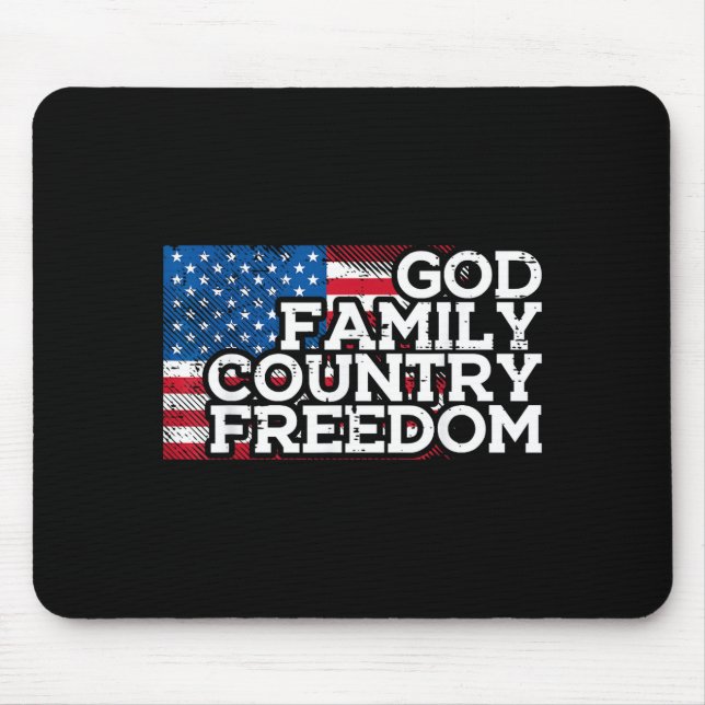 Christian Religious God Jesus Patriotic Men Women  Mouse Mat (Front)