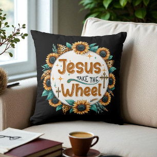 Christian Religious Jesus Take the Wheel Cushion