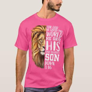 Christian Religious Men Him Lion Judah Verse John T-Shirt