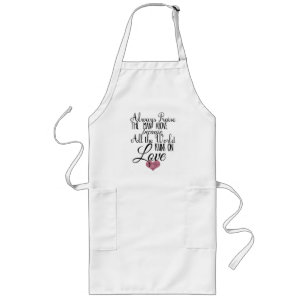 Christian religious sayings of faith love & baking long apron