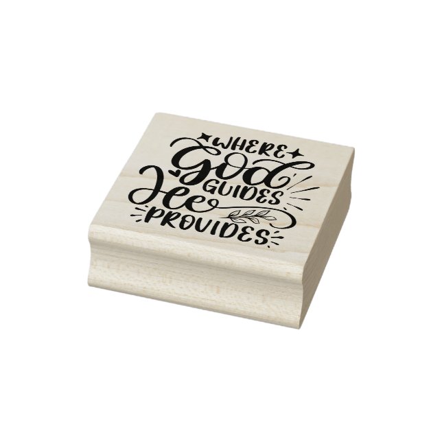 Christian Religious Where God Guides He Provides Rubber Stamp (Stamp)