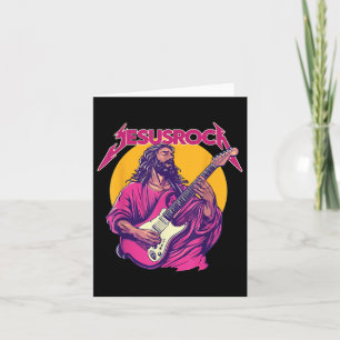 Christian Retro Funny Quote Jesus Rock Basic Music Card