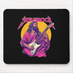 Christian Retro Funny Quote Jesus Rock Basic Music Mouse Mat