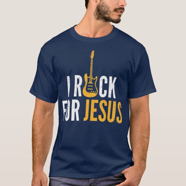 Christian Rock Guitarist Vintage Jesus Electric T-Shirt (Front)