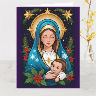 Christian Roman Catholic Virgin Mary Christmas Card