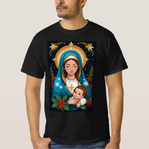 Christian Roman Catholic Virgin Mary Christmas T-Shirt