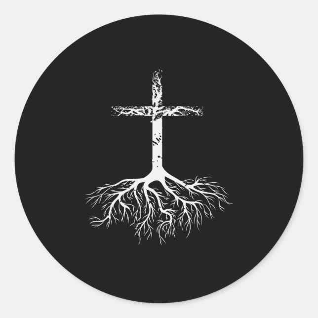 Christian Root your Faith in Jesus Christ Root Tre Classic Round Sticker (Front)